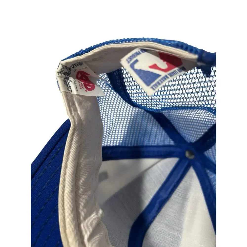 Vintage 1988 World Series LA Dodgers Hat Snapback Blue Mesh Champions READ FLAW